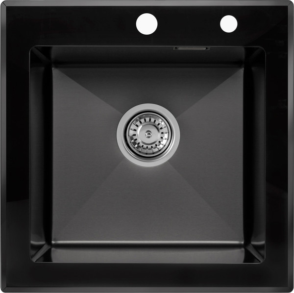 Изображение товара Мойка кухонная Arfeka Eco AR PVD Nano 50x50 (GS Black Glass+Black)