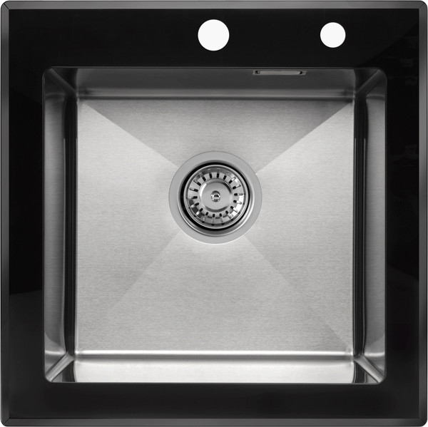 Изображение товара Мойка кухонная Arfeka Eco AR 50x50 (GS Black Glass+Satin)