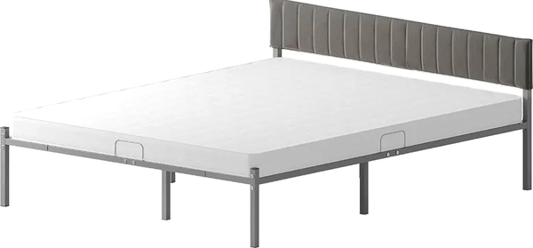 Изображение товара Двуспальная кровать Домаклево Лофт Компакт 120x190 (серый/темно-серый велюровый чехол)