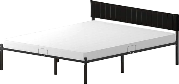 Изображение товара Двуспальная кровать Домаклево Лофт Компакт 160x190 (черный/черный велюровый чехол)