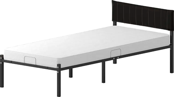 Изображение товара Двуспальная кровать Домаклево Лофт Компакт 90x200 (черный/черный велюровый чехол)