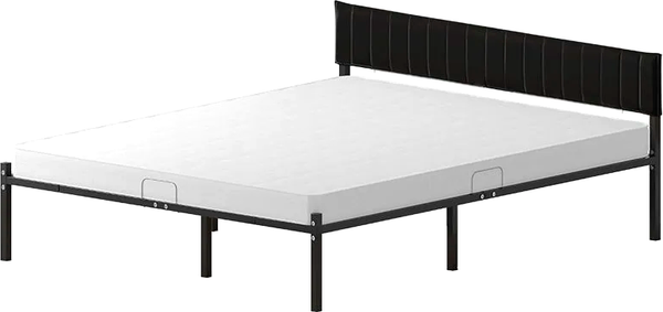 Изображение товара Двуспальная кровать Домаклево Лофт Компакт 180x200 (черный/черный велюровый чехол)