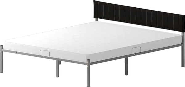 Изображение товара Двуспальная кровать Домаклево Лофт Компакт 120x200 (серый/черный велюровый чехол)