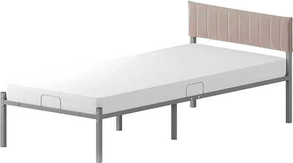 Изображение товара Двуспальная кровать Домаклево Лофт Компакт 80x200 (серый/кремовый велюровый чехол)