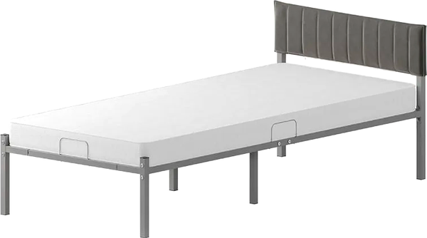 Изображение товара Двуспальная кровать Домаклево Лофт Компакт 90x200 (серый/темно-серый велюровый чехол)