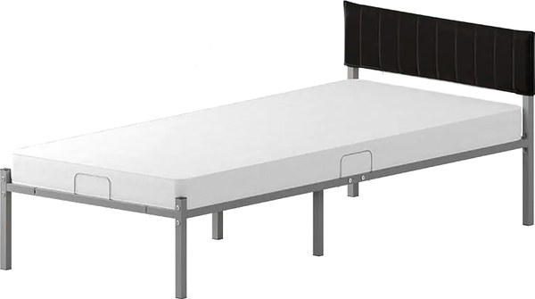 Изображение товара Двуспальная кровать Домаклево Лофт Компакт 90x190 (серый/черный велюровый чехол)