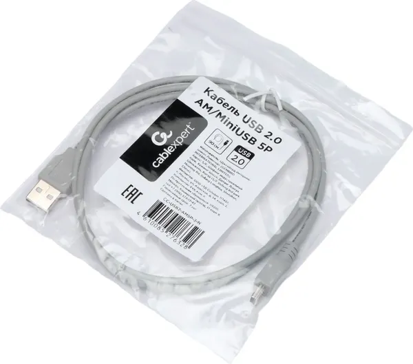 Изображение товара Кабель Cablexpert CC-USB2-AM5P-3-N (0.9м, серый)