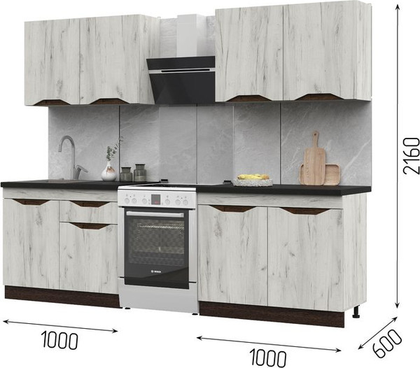 Изображение товара Кухонный гарнитур Стендмебель Паола 2.0 (венге/дуб крафт белый)