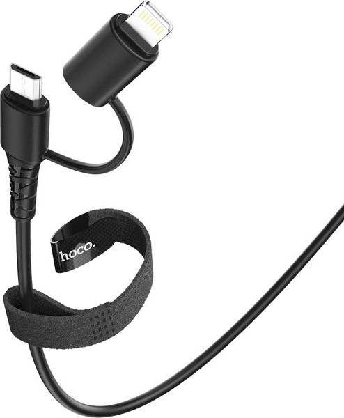 Изображение товара Кабель Hoco X54 2в1 Micro to Lightning (1м, черный)