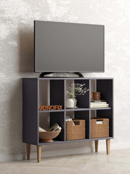 Изображение товара Стеллаж Monofix Одос Горизонтальный 6 секций (графит)