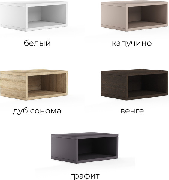 Изображение товара Прикроватная тумба Monofix Одос Навесная (графит)