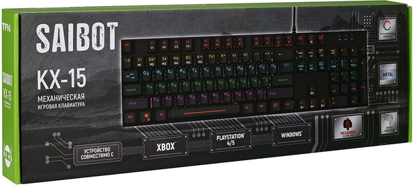 Изображение товара Клавиатура TFN Saibot KX-15 / TFN-GM-KW-KX-15BKR (черный)