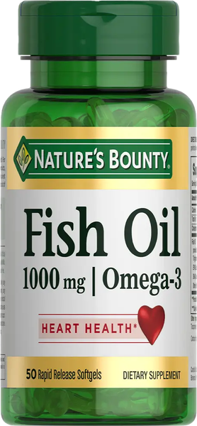 Изображение товара Жирные кислоты Nature's Bounty Рыбий жир 1000мг Омега-3 980мг (50 капсул)