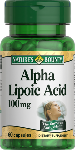 Изображение товара Жирные кислоты Nature's Bounty Альфа-липоевая кислота 100мг (60 капсул)