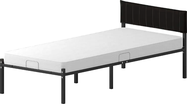 Изображение товара Двуспальная кровать Домаклево Лофт Компакт 90x190 (черный/черный велюровый чехол)