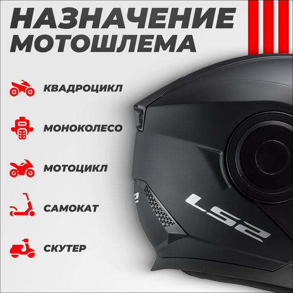 Изображение товара Мотошлем LS2 FF902 Scope II (S, черный матовый)