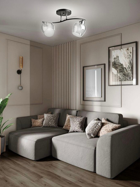 Изображение товара Потолочный светильник Aitin-Pro НПБ 02-2x60-101 / 8208/2A (черный/хром)