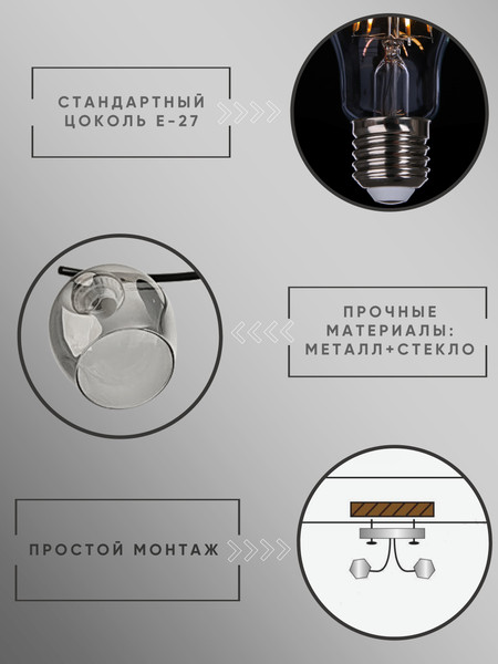 Изображение товара Потолочный светильник Aitin-Pro НПБ 02-2x60-101 / 8208/2A (черный/хром)