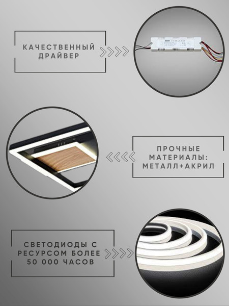 Изображение товара Люстра Aitin-Pro H9895/5 (черный/дерево)