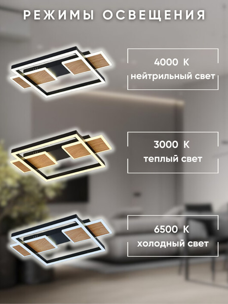 Изображение товара Люстра Aitin-Pro H9895/3 (черный/дерево)