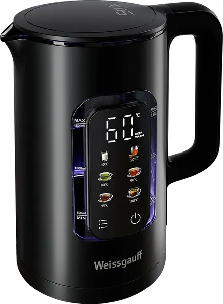 Изображение товара Электрочайник Weissgauff WK 1500 Db Touch BodyCool