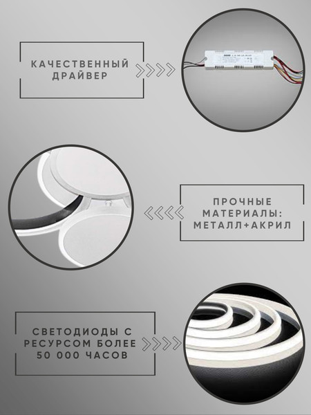 Изображение товара Люстра Aitin-Pro H9891/4C (белый/черный)