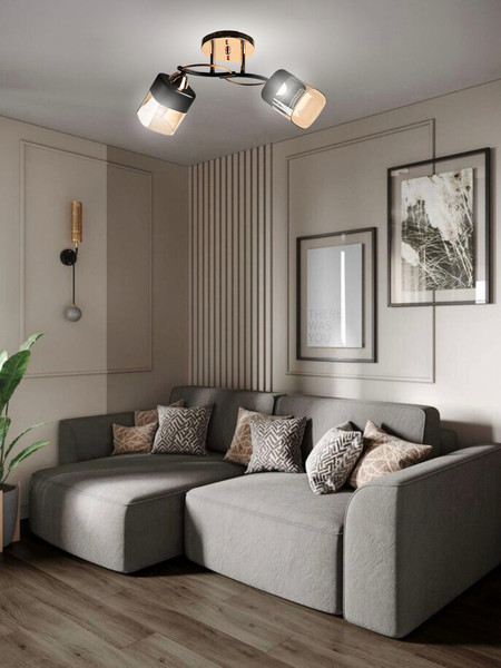 Изображение товара Потолочный светильник Aitin-Pro НПБ 02-2x60-101 / 7570/2 (золото/черный)