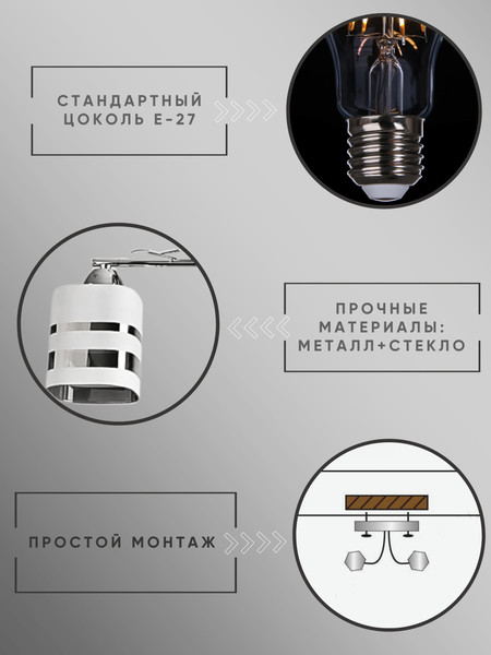 Изображение товара Потолочный светильник Aitin-Pro НПБ 02-2x60-101 / 8195/2A (хром)