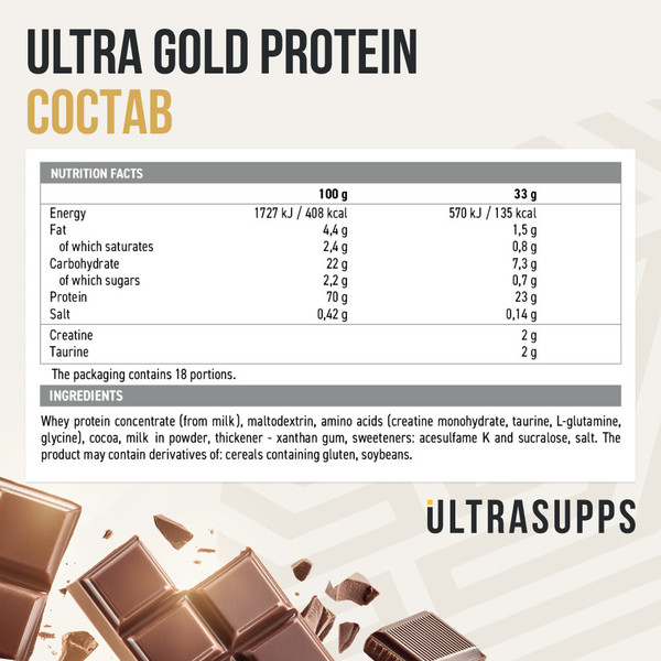 Изображение товара Протеин Ultrasupps Ультра Голд (2кг, шоколад)