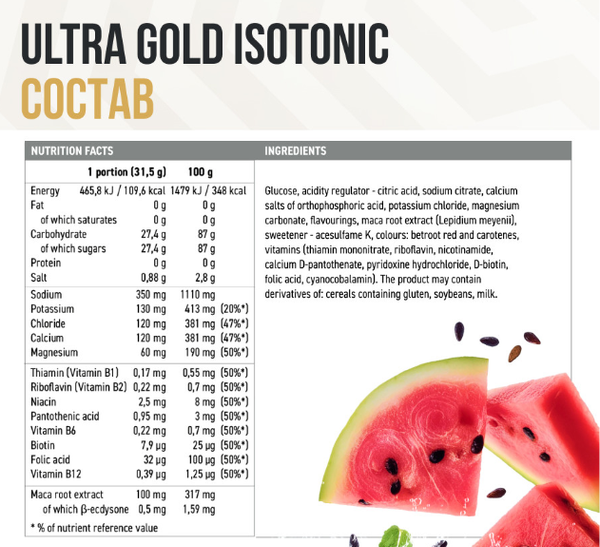 Изображение товара Изотоник Ultrasupps Ультра Голд (500г, арбуз)