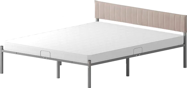 Изображение товара Двуспальная кровать Домаклево Лофт Компакт 120x190 (серый/кремовый велюровый чехол)