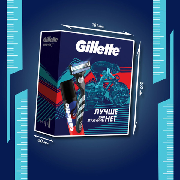 Изображение товара Набор косметики для бритья Gillette Mach3 Станок с 1 сменной кассетой+Пена д/бритья Классическая (50мл)
