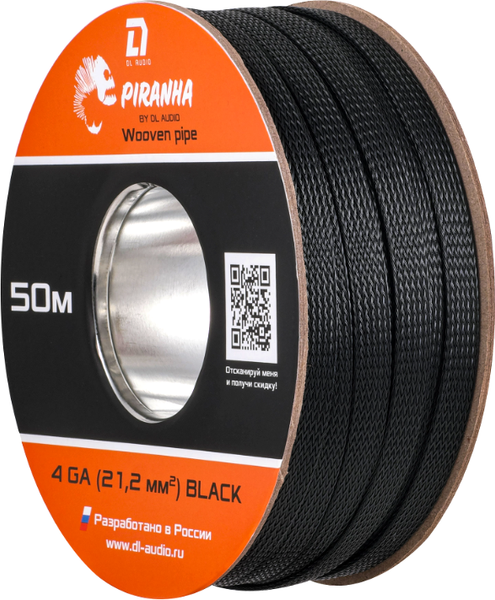 Изображение товара Оплетка для кабеля DL Audio Piranha WP 4 Ga Black