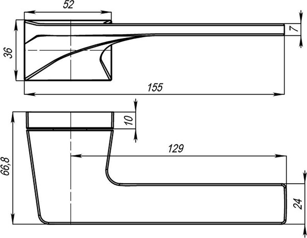 Изображение товара Ручка дверная Punto Germes K.QSL52 BL-24 (черный)