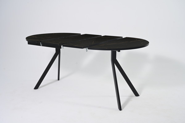 Изображение товара Обеденный стол Мир стульев Саен 47 100x100/40 (каспий черное золото/черный муар)