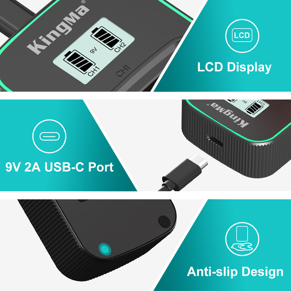 Изображение товара Зарядное устройство для аккумулятора для камеры Kingma BM058Q-FZ100