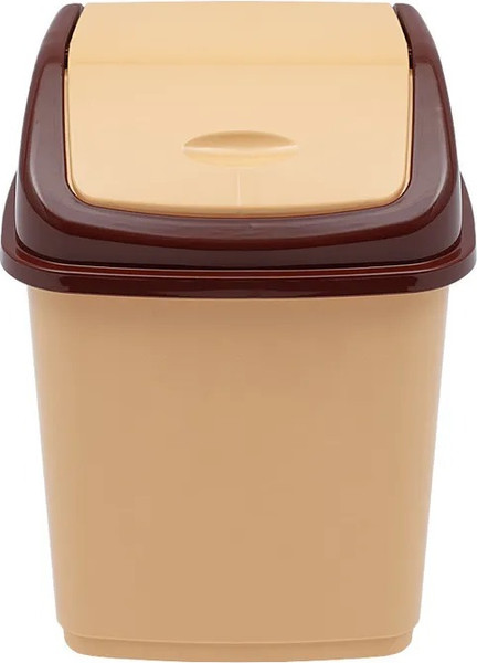 Изображение товара Мусорное ведро Эльфпласт Ромашка EP107 (1.5л, бежевый/коричневый)