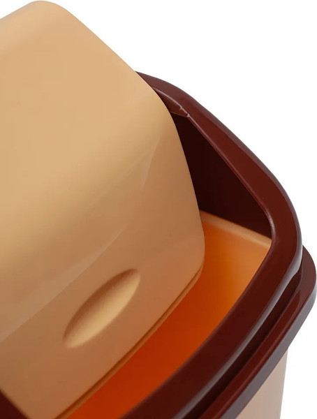 Изображение товара Мусорное ведро Эльфпласт Ромашка EP107 (1.5л, бежевый/коричневый)