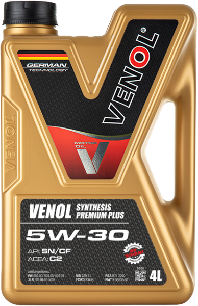 Изображение товара Моторное масло Venol Synthesis Premium Plus 5W30 SN/CF C2 / 810004VE (4л)