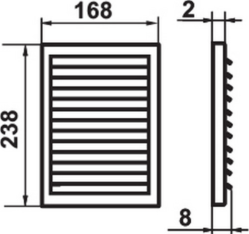 Изображение товара Решетка вентиляционная Семь ветров Накладная 1724Нс (170x240)