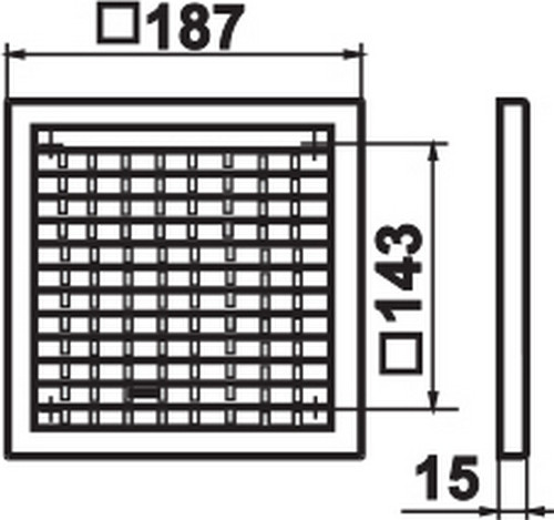 Изображение товара Решетка вентиляционная Семь ветров 1919РРП (190x190)
