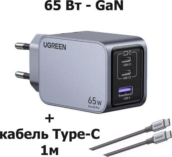 Изображение товара Зарядное устройство сетевое Ugreen X755 / 25871 (серый)