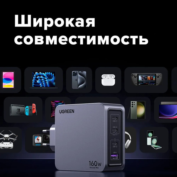 Изображение товара Зарядное устройство сетевое Ugreen X763 / 25877 (серый)