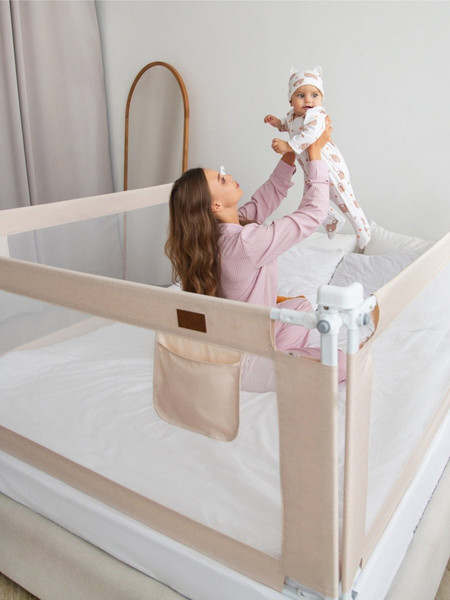 Изображение товара Ограждение для кровати Amarobaby Linear / AB-LIN-BSR-BE-160 (бежевый)
