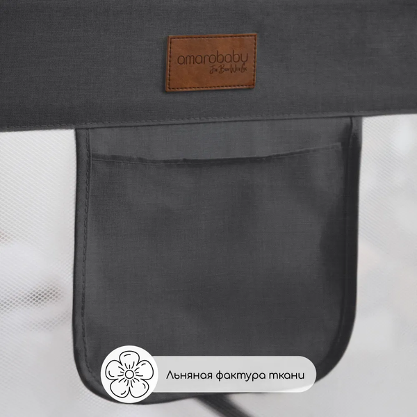 Изображение товара Ограждение для кровати Amarobaby Linear / AB-LIN-BSR-BL-180 (черный)