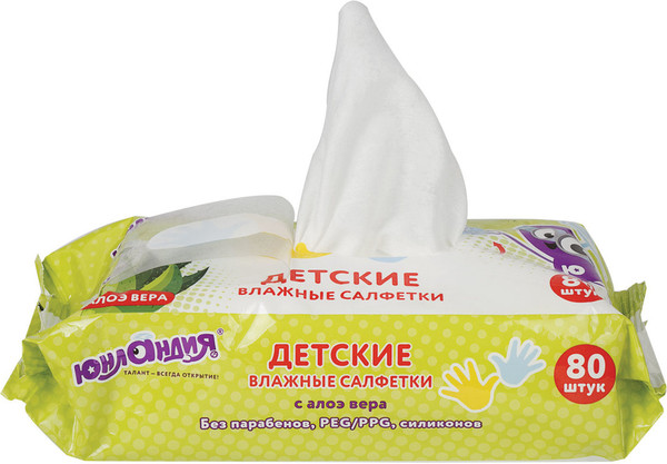 Изображение товара Влажные салфетки детские Юнландия 129894 (80шт)