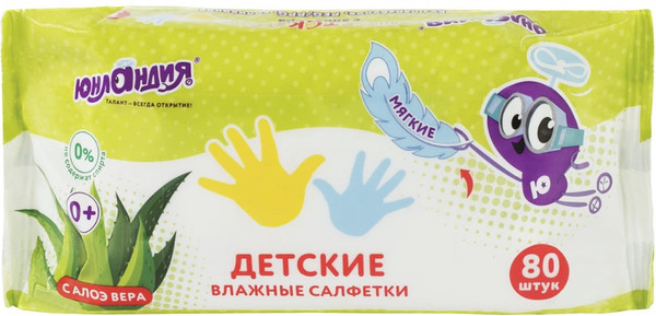 Изображение товара Влажные салфетки детские Юнландия 129894 (80шт)