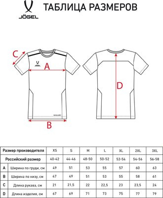 Изображение товара Футболка игровая футбольная Jogel Division Training Tee (XXXL, синий)