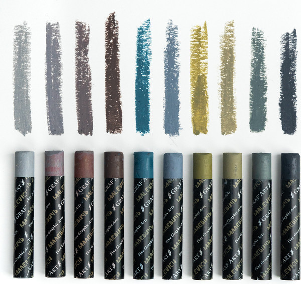 Изображение товара Набор масляной пастели Малевичъ 810037 (10шт, серый)