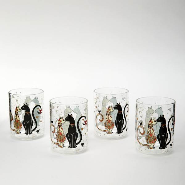 Изображение товара Набор стаканов Agness Парижские коты 887-285 (4шт)